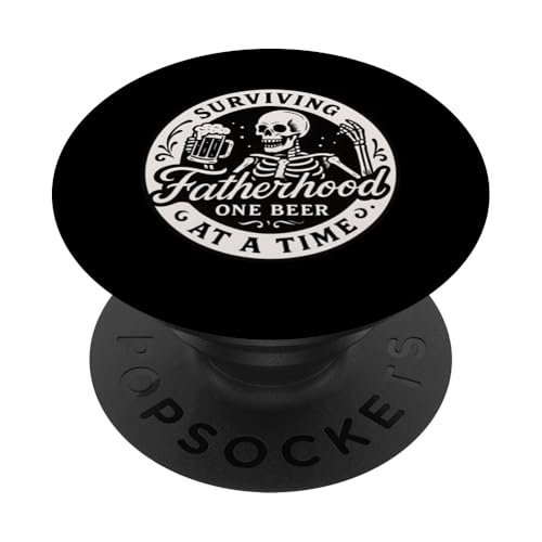 Papa überlebt Vaterschaft Ein Bier nach dem anderen Vatertag PopSockets Klebender PopGrip von Dad Fuel Apparel.USA