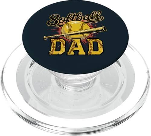 Stolzer Softball Dad | Game Day Sportliebende Trainer Väter PopSockets PopGrip für MagSafe von Dad Fuel Apparel.USA