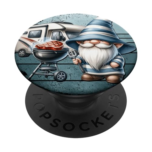Camper Dad Grilling Gnome For Fathers Day Retro Camping PopSockets Klebender PopGrip Camper Dad Grilling Gnome For Fathers Day Retro Camping PopSockets Klebender PopGrip von Dad Grilling Gnome Camping Gifts For Steak Lovers