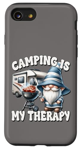 Grill Dad Gnome Funny Saying Grilling Camping Is My Therapy Hülle für iPhone SE (2020) / 7 / 8 von Dad Grilling Gnome Camping Gifts For Steak Lovers