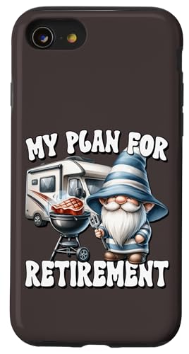 Retired Dad Gnome Retirement Plan Is Grilling And Camping Hülle für iPhone SE (2020) / 7 / 8 von Dad Grilling Gnome Camping Gifts For Steak Lovers