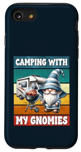 Retro Camper Dad Grilling Gnome For Men Funny Camping Saying Hülle für iPhone SE (2020) / 7 / 8 von Dad Grilling Gnome Camping Gifts For Steak Lovers