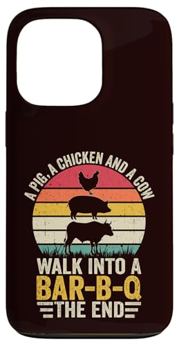 BBQ - A Pig A Chicken And A Cow Walk In A Bar B Q The End Hülle für iPhone 13 Pro BBQ - A Pig A Chicken And A Cow Walk In A Bar B Q The End Hülle für iPhone 13 Pro von Dad Jokes Barbecue Smoking Meats Design Outfit