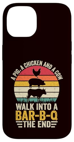 BBQ - A Pig A Chicken And A Cow Walk In A Bar B Q The End Hülle für iPhone 14 BBQ - A Pig A Chicken And A Cow Walk In A Bar B Q The End Hülle für iPhone 14 von Dad Jokes Barbecue Smoking Meats Design Outfit