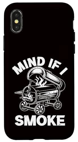 BBQ - Mind If I Smoke Hülle für iPhone X/XS von Dad Jokes Barbecue Smoking Meats Design Outfit