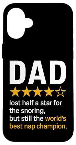 Dad Star Rating Lustiger Schnarch-Witz World's Best Nap Champion Hülle für iPhone 16 Plus Dad Star Rating Lustiger Schnarch-Witz World's Best Nap Champion Hülle für iPhone 16 Plus von Dad Review Funny Fathers Rated by NLTS