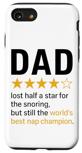 Dad Star Rating Lustiger Schnarch-Witz World's Best Nap Champion Hülle für iPhone SE (2020) / 7 / 8 von Dad Review Funny Fathers Rated by NLTS