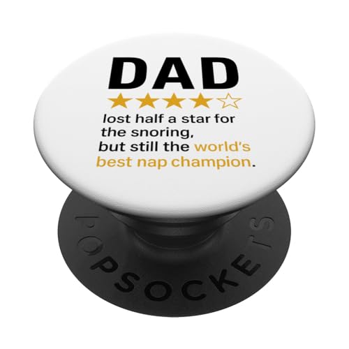 Dad Star Rating Lustiger Schnarch-Witz World's Best Nap Champion PopSockets Klebender PopGrip Dad Star Rating Lustiger Schnarch-Witz World's Best Nap Champion PopSockets Klebender PopGrip von Dad Review Funny Fathers Rated by NLTS