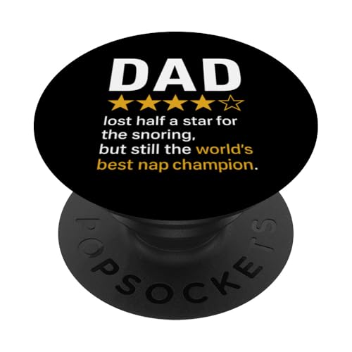 Dad Star Rating Lustiger Schnarch-Witz World's Best Nap Champion PopSockets Klebender PopGrip Dad Star Rating Lustiger Schnarch-Witz World's Best Nap Champion PopSockets Klebender PopGrip von Dad Review Funny Fathers Rated by NLTS