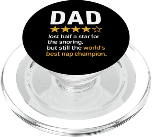 Dad Star Rating Lustiger Schnarch-Witz World's Best Nap Champion PopSockets PopGrip für MagSafe Dad Star Rating Lustiger Schnarch-Witz World's Best Nap Champion PopSockets PopGrip für MagSafe von Dad Review Funny Fathers Rated by NLTS
