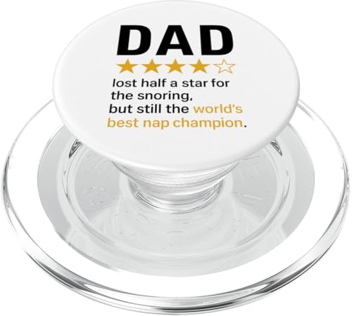 Dad Star Rating Lustiger Schnarch-Witz World's Best Nap Champion PopSockets PopGrip für MagSafe Dad Star Rating Lustiger Schnarch-Witz World's Best Nap Champion PopSockets PopGrip für MagSafe von Dad Review Funny Fathers Rated by NLTS