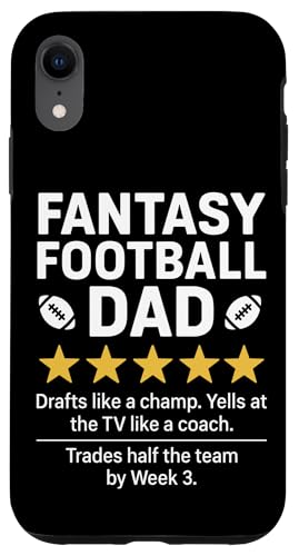 Fantasy Football Dad Five Review, mit 5 Sternen, humorvolles Design Hülle für iPhone XR von Dad Review Funny Fathers Rated by NLTS