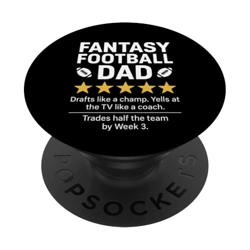 Fantasy Football Dad Five Review, mit 5 Sternen, humorvolles Design PopSockets Klebender PopGrip Fantasy Football Dad Five Review, mit 5 Sternen, humorvolles Design PopSockets Klebender PopGrip von Dad Review Funny Fathers Rated by NLTS