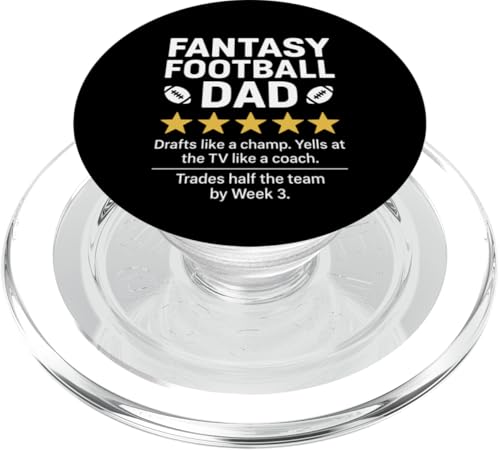 Fantasy Football Dad Five Review, mit 5 Sternen, humorvolles Design PopSockets PopGrip für MagSafe Fantasy Football Dad Five Review, mit 5 Sternen, humorvolles Design PopSockets PopGrip für MagSafe von Dad Review Funny Fathers Rated by NLTS