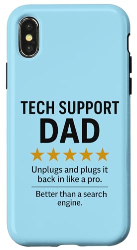 Fünf-Sterne-Meme von Tech Support Dad Hülle für iPhone X/XS Fünf-Sterne-Meme von Tech Support Dad Hülle für iPhone X/XS von Dad Review Funny Fathers Rated by NLTS