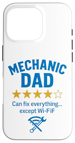 Mechanic Dad Fixes All Except WiFi Lustiges Zitat Hülle für iPhone 16 Pro Mechanic Dad Fixes All Except WiFi Lustiges Zitat Hülle für iPhone 16 Pro von Dad Review Funny Fathers Rated by NLTS