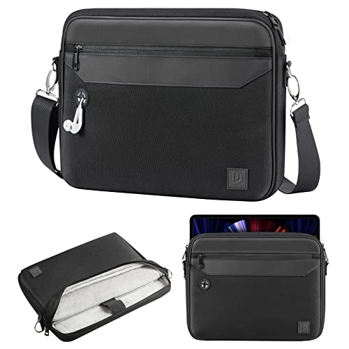 Dadanism 12,9 Zoll Tablet Tasche Hülle für iPad Pro 12,9 M2 6./5./4./3./2./1. Gen mit Smart Keyboard Folio, 12,4" Galaxy Tab S9+/S8+/S7 FE/S7+, 12,3" Surface Pro X/7+/7/6/5/4/3, Schwarz von Dadanism