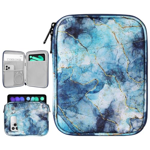 Dadanism 8-9 Zoll Tablet Sleeve Tasche Kompatibel mit iPad Mini 7/6 8,3" 2024/2021, iPad Mini 5/4/3/2/1 7,9", Galaxy Tab A7 Lite 8,7" 2021/Tab A 8,0", Tab M8 (4/3/2) 8", Tab M9 9" 2023, Marmor Blau von Dadanism
