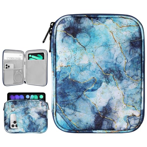 Dadanism 8-9 Zoll Tablet Sleeve Tasche Kompatibel mit iPad Mini 6 8.3" 2021, iPad Mini 5/4/3/2/1 7.9", Galaxy Tab A7 Lite 8.7" 2021/Tab A 8.0" 2019, Tab M8 (4/3/2) 8", Tab M9 9" 2023, Marmor Blau von Dadanism