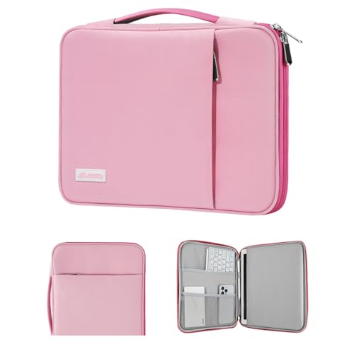 Dadanism 9-11" Tablet Hülle Organizer Tasche Tragetasche mit Griff für iPad 9/8/7th Gen 10.2,iPad Pro 11 M2 2022,iPad Air 5/4th 10.9,iPad 10th 10.9,Galaxy Tab A8/S9/S8/S9 FE, Rosenrosa + Hellrosa von Dadanism