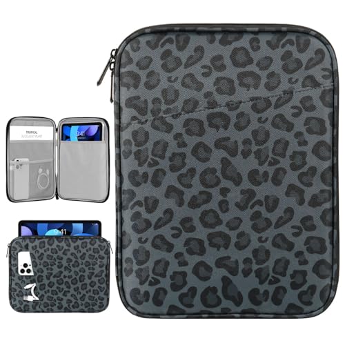 Dadanism 9-11 Zoll Tablet Sleeve Tasche Kompatibel mit iPad 10,2 2021-2019, iPad Pro M2 11 2022-2018, iPad Air 5/4 10,9 2022/2020, iPad 10. Gen 10,9 2022, Galaxy Tab S9/S8/A8/S6 Lite, Leopard Schwarz von Dadanism