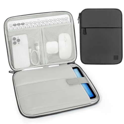 Dadanism 9-11 Zoll Tablet Tasche Hülle mit Polsterung für iPad Pro 11", iPad Air 11", iPad (A16) 11", iPad 10. Gen/Air 5/4 10,9",iPad 9/8/7. Gen 10,2",Galaxy Tab A9+ 11"/S9 FE,Tab M11 11",Schwarz+Grau von Dadanism