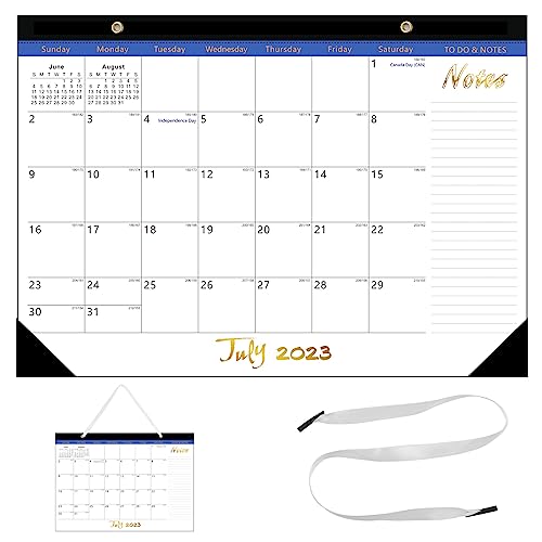 Wandkalender 2023-2024, Großer 18 Monate Juli 2023 - Dezember 2024 Tischkalender, 43 x 30.5 cm Desktop Monatliche Kalender für Schule Büro Familie Organisieren Planen (Gold) von Daelesr