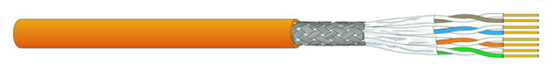 Dätwyler 7080 AWG23 4P S/FTP Cat.7 orange (1m) von Dätwyler