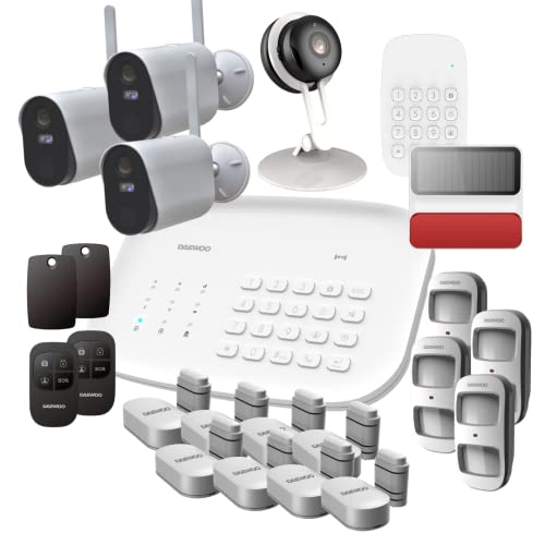 Daewoo Security SA667AM – Tierfreundlich, Alarmanlage, kabellos, WiFi/GSM, Fernbedienung, Außensirene, 4 Kameras, kompatibel mit Amazon Alexa, Google Home Daewoo Security SA667AM – Tierfreundlich, Alarmanlage, kabellos, WiFi/GSM, Fernbedienung, Außensirene, 4 Kameras, kompatibel mit Amazon Alexa, Google Home von Daewoo Security