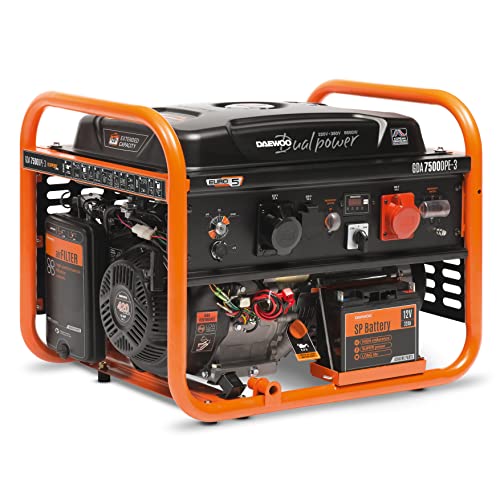 Daewoo GDA 7500DPE-3 engine-generator 6000 W 30 L Petrol Orange Black von Daewoo