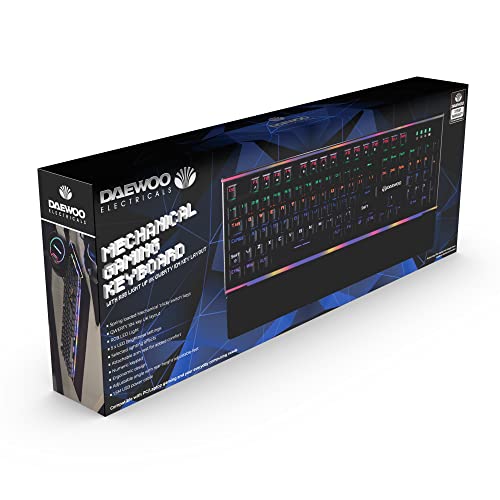 Daewoo Mechanische Gaming-Tastatur, RGB-LED-Beleuchtung, UK-QWERTY-Layout mit 104 Tasten von Daewoo