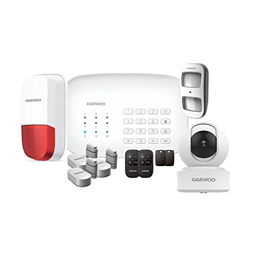 Daewoo Security SA635 – Modell House kompatibel mit Tieren, Alarm, kabellos, WLAN/GSM, für den Außenbereich, 1 Kamera, kompatibel mit Amazon Alexa, Google Home, Weiß von Daewoo