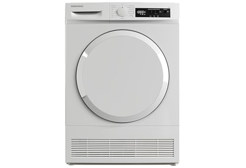 Daewoo T8CT1W0DE Kondenstrockner Frontlader, B, 8 kg, 15 Programme mit 12 Min.-Kurzprogramm, Startzeitvorwahl, LED-Trommelbeleuchtung, Weiß Daewoo T8CT1W0DE Kondenstrockner Frontlader, B, 8 kg, 15 Programme mit 12 Min.-Kurzprogramm, Startzeitvorwahl, LED-Trommelbeleuchtung, Weiß von Daewoo