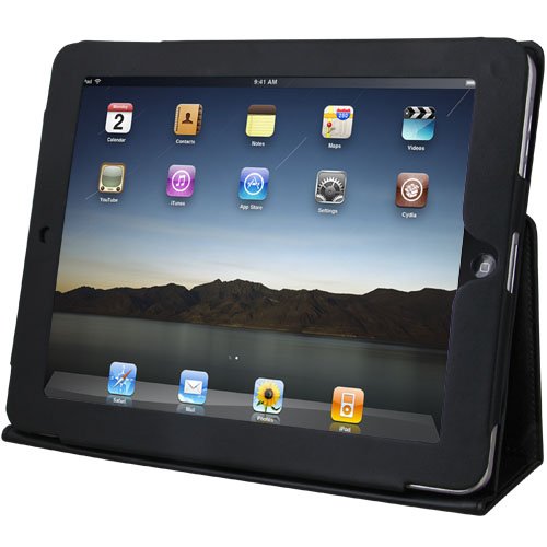 Tablet Hülle/Ständer kompatibel mit iPad 1–4 Daffodil IPC850–10 Zoll Schützhülle für Tablets, Standbildschirm zum Ansehen von Filmen, TikTok, Videoanrufen– PU Leder Hülle für Apple iPad - Schwarz von Daffodil