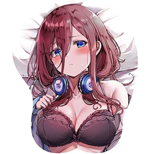 DAGUA The Quintessential Quintuplets Miku Nakano Mauspad Handgelenkauflage Mauspad Gaming Office PC Desk 3D Silicone Mousepads Schulbedarf PC Zubehör Schreibtisch-Mauspad（Miku Nakano-Q） von Dagua