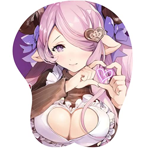 Granblue Fantasy Narmaya Mauspad Handgelenkauflage Mauspad Gaming Office PC Desk 3D Silicone Mousepads Schulbedarf PC Zubehör Schreibtisch-Mauspad（Narmaya-A1） von Dagua