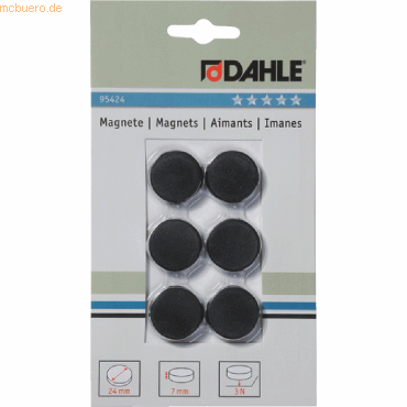 10 x Dahle Magnete 24mm schwarz VE=6 Stück von Dahle
