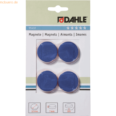 10 x Dahle Magnete 32mm blau VE=4 Stück von Dahle