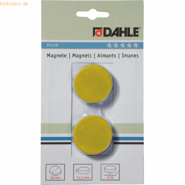 10 x Dahle Magnete 38mm gelb VE=2 Stück von Dahle