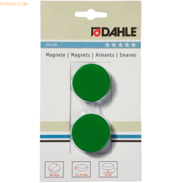 10 x Dahle Magnete 38mm grün VE=2 Stück von Dahle