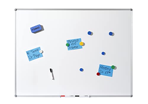 Dahle 96151 Basic Whiteboard (Beschreibbare Magnettafel in stabilem Alurahmen, 60 x 90 cm) von Dahle