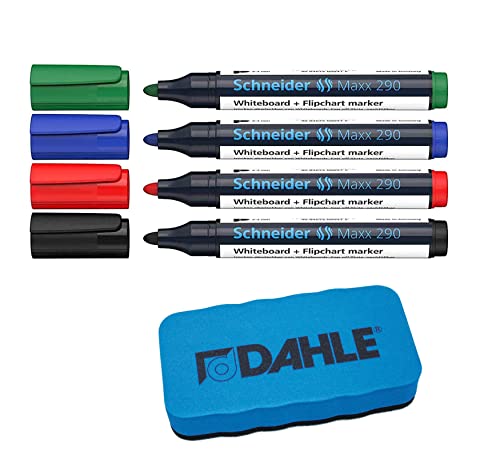 Dahle Whiteboard Schwamm (Magnetischer Wischer für Trockenreinigung auf vielen Oberflächen) - (Blau, Schwamm + Marker) von Dahle