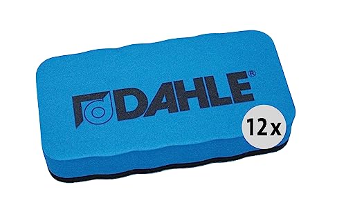 Dahle Whiteboard Schwamm (Magnetischer Wischer für Trockenreinigung auf vielen Oberflächen) 12 Stück, blau von Dahle