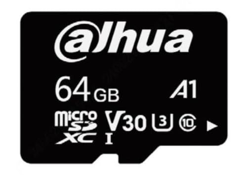 DAHUA MicroSD-Karte für Einsteiger, 64 GB, Lesegeschwindigkeit bis zu 100 MB/s, Schreibgeschwindigkeit bis zu 40 MB/s, Geschwindigkeitsklasse C10, U3, V30, A1 (DHI-TF-L100-64GB) von Dahua