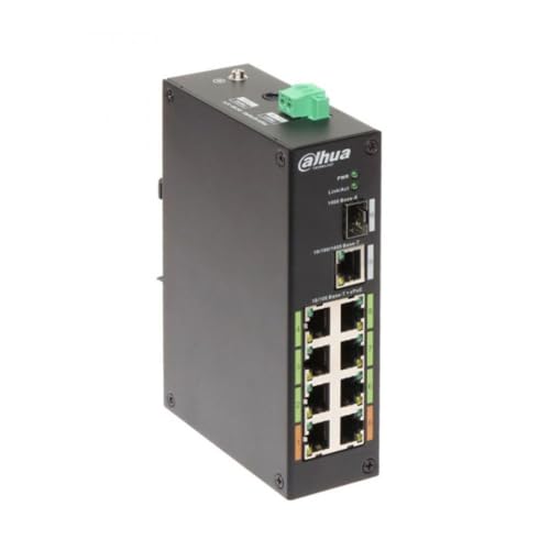 Switch|DAHUA|LR2110-8ET-120|Type L2|8x10Base-T / 100Base-TX|1x10Base-T / 100Base-TX / 1000Base-T|1x1000Base-X|PoE ports 8|DH-LR2110-8ET-120 von Dahua