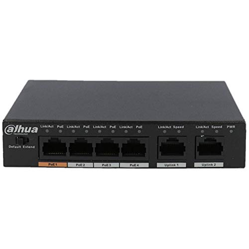 Switch|DAHUA|PFS3006-4ET-60|Type L2|6x10Base-T / 100Base-TX|PoE ports 4|60 Watts|DH-PFS3006-4ET-60 von Dahua