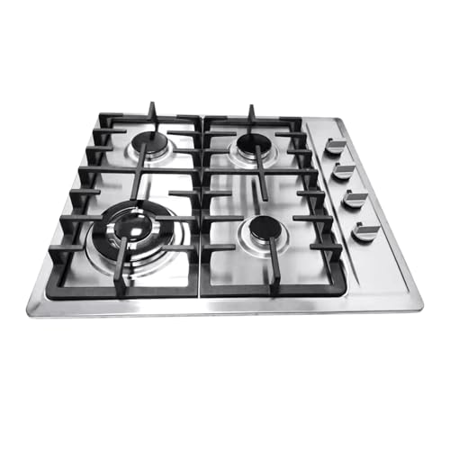 4/5Flammen Gaskochfeld Edelstahl KüChe Gasherd Einbauherd Erdgas Propangas NG/LP Mit Gasbackofen Gas Stove Propan Herd Herdplatte Gaskocher Wok Gasbrenner Wokbrenner Hockerkocher (4Burners-2) von DaiJiubu