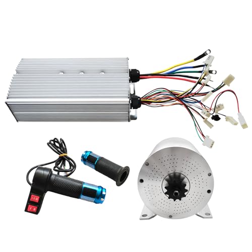 BüRstenloser Motor 2000W/3000W 60V/72V BLDC Elektro-Brushless Hoch Geschwindigkeit Motor Satz Fahrrad Motors Kit Mit SteuergeräT FüR Elektroroller ElektrofahrräDer Go-Karts (3000W 72V) von DaiJiubu