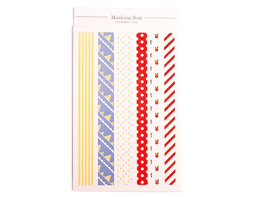Dailylike Aufkleber Papierstreifen Redribbon/Flagge, verschiedene Designs, 15 mm x 10 cm. von Dailylike