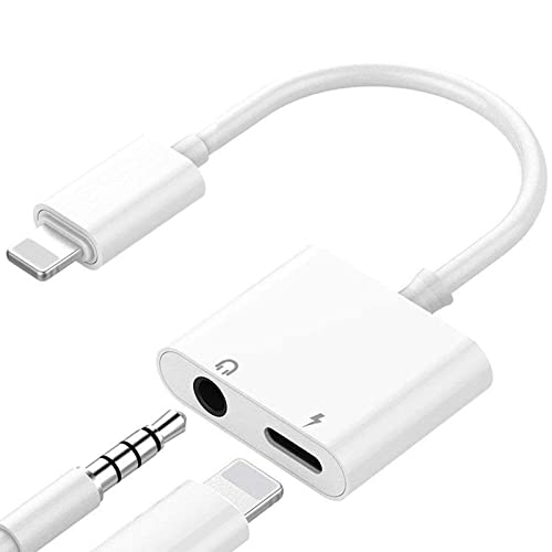 [Apple MFi Zertifiziert] Adapter iPhone Kopfhörer und Laden, 2 in 1 Lightning auf 3.5 mm AUX-Audio + Ladegerät-Splitter Kompatibel mit iPhone 13/12/11/XS/XR/X 8/iPad von Dairle